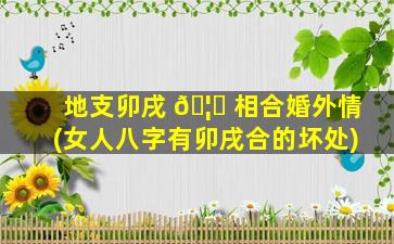 地支卯戌 🦉 相合婚外情(女人八字有卯戌合的坏处)